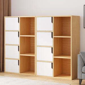 书架落地置物架客厅靠墙储物柜组合格子柜图书收纳架家用简易书柜