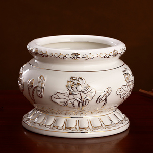 莲花陶瓷香炉供佛室内家用供奉观音香薰炉插香祭祀上香焚香炉小号