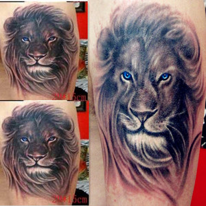 狮子纹身胸前图片