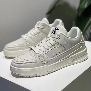 凯路轩男鞋秋季新款休闲运动百搭皮面简约板鞋小白鞋透气青年软底