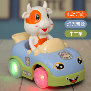 儿童电动卡通跑车2-3岁4宝宝万向小汽车带音乐灯光男孩女孩玩具车
