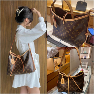 lv女包路易威登carryall新款小号购物袋单肩子母包托特包m46203