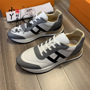 hermes爱马仕秋季新款时尚休闲运动鞋男鞋系带圆头低帮百搭跑鞋