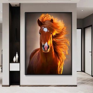 纯手工十字绣成品马到成功冰与火马头客厅餐厅装饰挂画人工绣好的