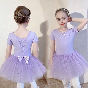 儿童舞蹈服女夏季短袖中国舞跳舞衣服幼儿考级练功服芭蕾舞裙女童