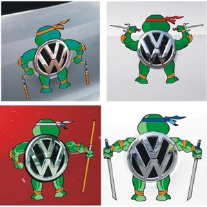 大众忍者神龟车贴汽车斯车标贴纸乌龟车贴骏派d601系车尾标志车贴