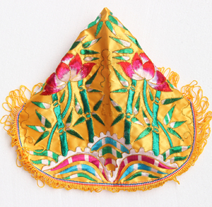 道教天龙绣品浮绣手工平绣观音佛帽神明观世音菩萨奉帽佛堂供品