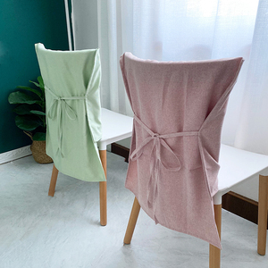北欧日系棉麻防水布艺现代简约纯色餐桌椅套凳子罩子