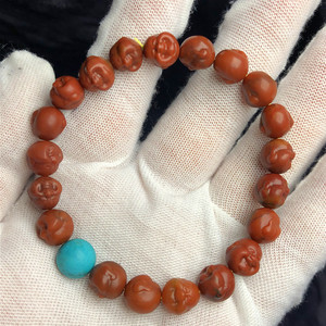 天然南红玛瑙佛头手链微瑕一图一物宝石手串简约女款生日礼物气质