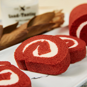 瑞士卷原味桃桃红丝绒慕斯蛋糕咖啡厅茶歇酒店下午茶甜品宴会冷餐