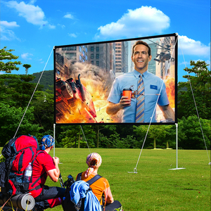 户外露营便携支架投影幕布防风可折叠收纳投影仪布幕室外露天电影