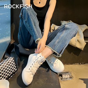 Rockfish【微瑕疵】高帮帆布鞋运动百搭休闲女鞋帆布鞋2024春夏款