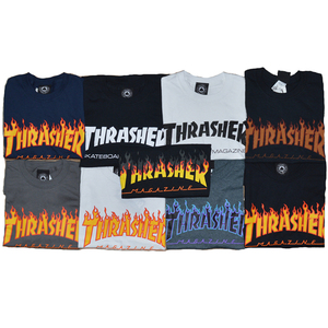 正品美版 thrasher 火焰短袖 男女 flame t恤 情侣 冰蓝 基础现货