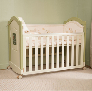 拉比书桌床多功能婴儿床摇篮床可移动新生儿松木