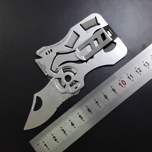 创意超薄440不锈钢多功能卡片刀信用卡式折叠刀edc户外求生军刀卡