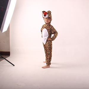 儿童动漫卡通连体豹子表演服模特实拍亲子动物小猎豹舞台演出服装
