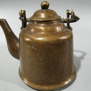 仿古铜器 纯铜茶壶古玩收藏 仿古酒壶 茶壶摆件 装饰工艺品