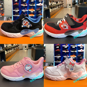 安踏童装秋新款男女小童哆啦a梦休闲运动网面透气跑步鞋332039912