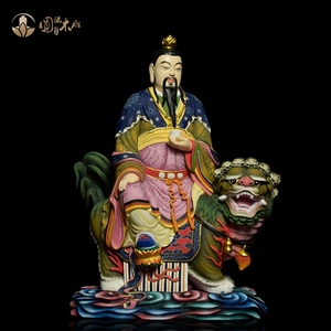 太乙救苦天尊木雕神像坐骑九头狮道教祖师爷佛像家居供奉摆件定制