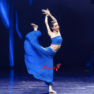 民族舞傣族舞表演服赞哈长款鱼尾裙演出服女艺考服孔雀舞成人修身