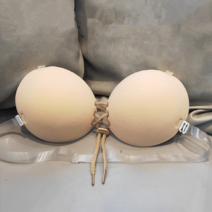 度假风隐形文胸加厚小胸增大聚拢超厚配裙子内无肩带衣胸贴乳贴女