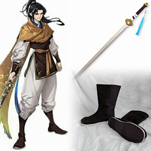 王者农耀cos服李逍遥曜cosplay武器道具仿真木刀木剑cos鞋子男女