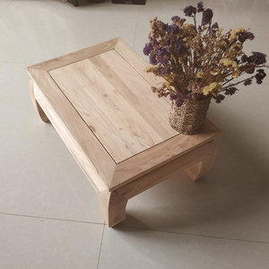 老榆木炕桌茶桌地桌矮桌饭桌榻榻米飘窗桌东北炕几小茶几白茬