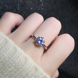 六爪3克拉钻戒仿真钻鸽子蛋八心八箭皇冠简约个性奢华网红戒指女