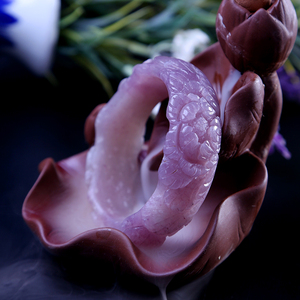 内蒙古佘太翠特色新款紫玉雕花手镯纯天然玉石送妈妈时尚大方手镯