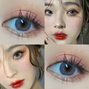 正品蓝不绿半年抛小地球美瞳年抛女隐形近视眼镜季抛有度数qjdx