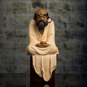 中式石湾陶瓷书房茶楼禅意挂达摩祖师摆件收藏送礼佛像悟禅静禅