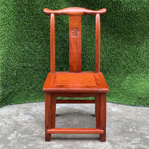 红木缅甸花梨木椅子小官帽椅靠背椅大果紫檀实木中式茶几椅童椅凳