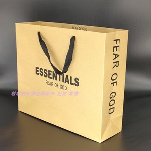 fearofgod手提袋,fearofgodlogo 复线essentials牛皮纸袋手提袋fear of god fog短袖t恤卫衣礼品袋