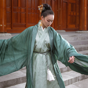 道定汉服 碧海潮生 赤霞焰流 百迭裙