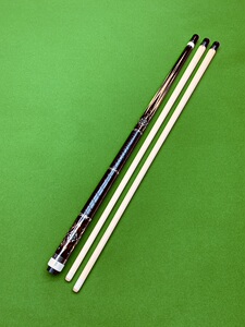 需定 全新zen仁杆32插双花火黑檀复杂镶嵌实木黑八手工九球台球杆