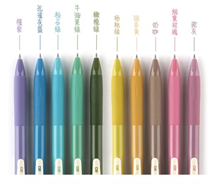 N1ng 点石复古色 DS099速干彩色按动中性笔 0.5mm办公学生绘图
