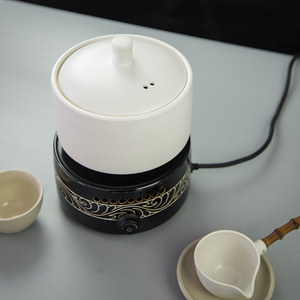 磁州窑家用全自动电陶炉中式茶壶茶杯纯色陶瓷天然养生煮茶器防烫