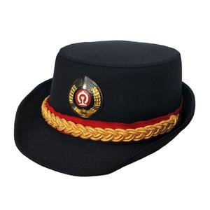 2021冬季新款铁路帽卷边女帽子高铁动车卷檐帽乘务员藏蓝色送帽徽