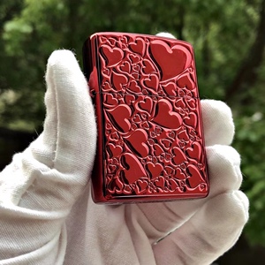 原装正品zippo防风打火机日版红冰永恒的爱满满的爱无限爱心正版