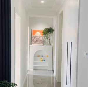 极简入户正对门走廊过道尽头轻奢网红超窄玄关桌柜台现代简约艺术