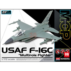 3G模型 爱德美拼装飞机 12541 美国F-16C 战斗机免胶分色版 1/72