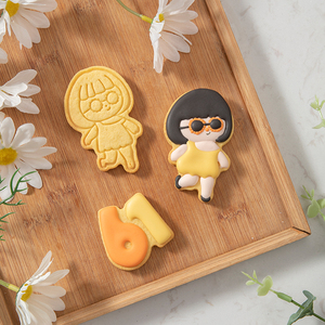 六一儿童节中式卡通糖霜饼干模具可爱女孩压模亲子diy毕业伴手礼