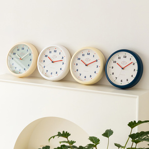 韩国romane圆形ins指针式时钟客厅卧室家用装饰静音学生钟表挂钟