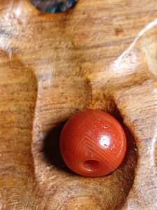 藏传小院传世清代老甘南南红柿子红马蹄形单珠配饰念珠文玩古董珠