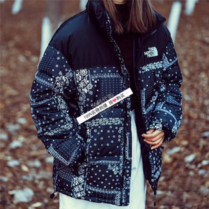 女装 长款棉服 北面棉衣女