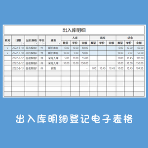 库管做账表格模板图片