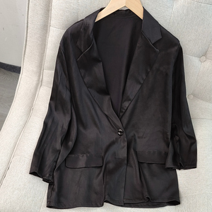2021新款重磅真丝香云纱气质西服
