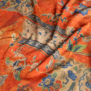 50简易风格淘宝硫华菊 仿花罗暗纹纱仿真丝面料幅宽150cm手工diy