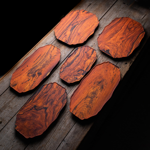 整木无拼接 微凹黄檀 茶盘