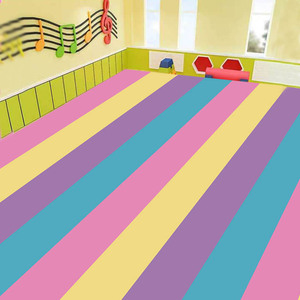 音乐教室舞蹈地毯满铺展台商场儿童阅读区水晶绒地垫彩虹彩色条纹